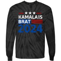 Kamala Is Brat Funny Quotes Feminist Tie-Dye Long Sleeve Shirt