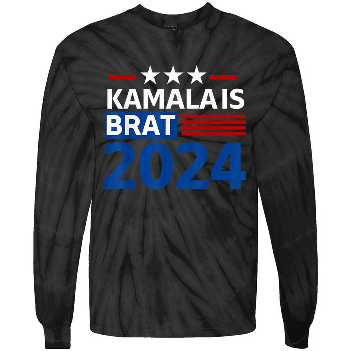 Kamala Is Brat Funny Quotes Feminist Tie-Dye Long Sleeve Shirt