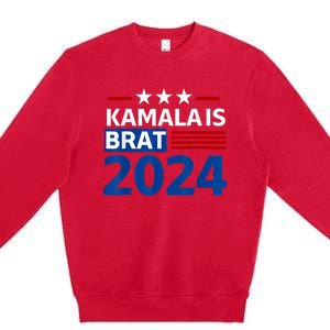 Kamala Is Brat Funny Quotes Feminist Premium Crewneck Sweatshirt