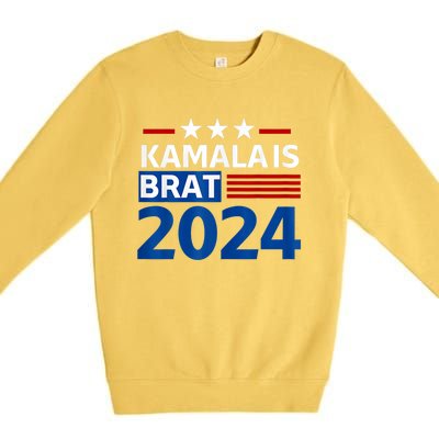 Kamala Is Brat Funny Quotes Feminist Women Girl Premium Crewneck Sweatshirt