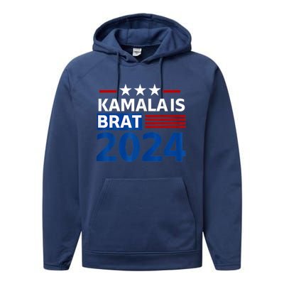 Kamala Is Brat Funny Quotes Feminist Women Girl Performance Fleece Hoodie