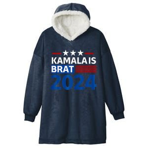 Kamala Is Brat Funny Quotes Feminist Women Girl Hooded Wearable Blanket