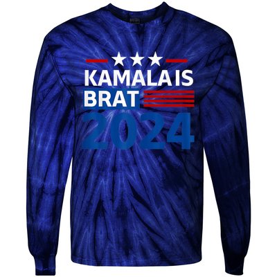 Kamala Is Brat Funny Quotes Feminist Women Girl Tie-Dye Long Sleeve Shirt