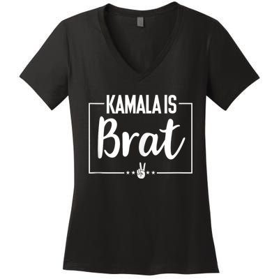 Kamala Is Brat Women's V-Neck T-Shirt