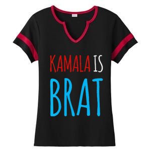 Kamala Is Brat V Neck Ladies Halftime Notch Neck Tee