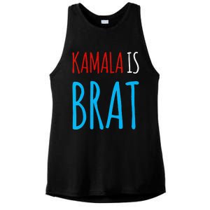 Kamala Is Brat V Neck Ladies PosiCharge Tri-Blend Wicking Tank