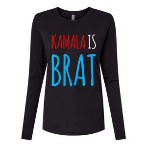 Kamala Is Brat V Neck Womens Cotton Relaxed Long Sleeve T-Shirt