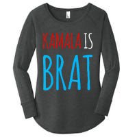 Kamala Is Brat V Neck Women's Perfect Tri Tunic Long Sleeve Shirt