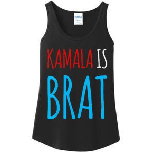 Kamala Is Brat V Neck Ladies Essential Tank