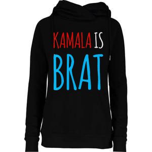 Kamala Is Brat V Neck Womens Funnel Neck Pullover Hood