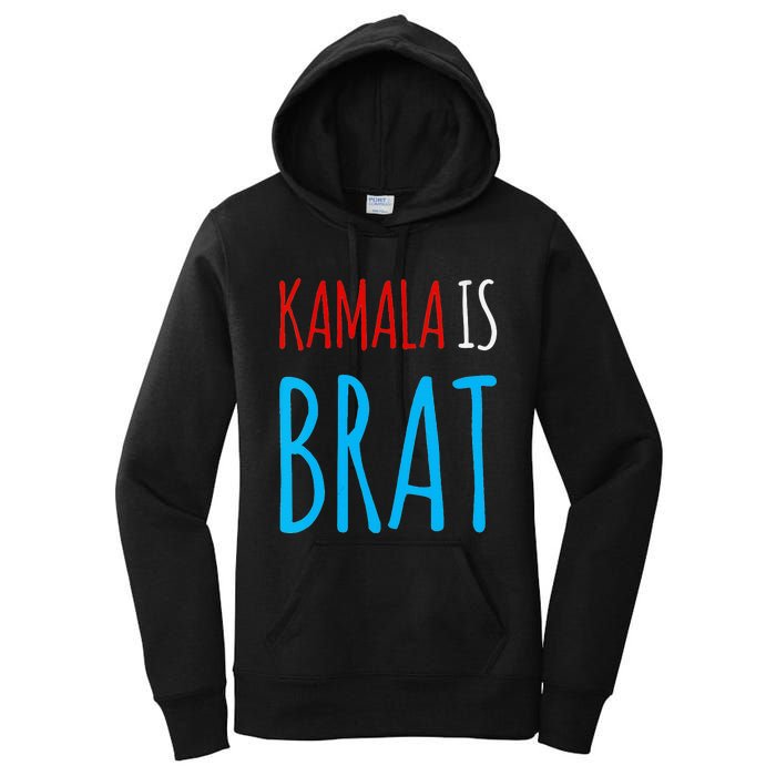 Kamala Is Brat V Neck Women's Pullover Hoodie