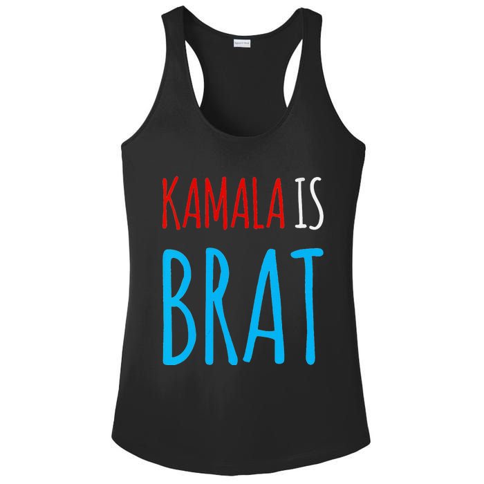 Kamala Is Brat V Neck Ladies PosiCharge Competitor Racerback Tank