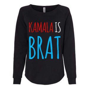 Kamala Is Brat V Neck Womens California Wash Sweatshirt