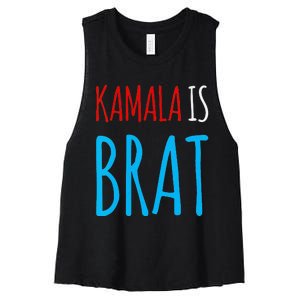 Kamala Is Brat V Neck Women's Racerback Cropped Tank