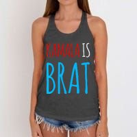 Kamala Is Brat V Neck Women's Knotted Racerback Tank