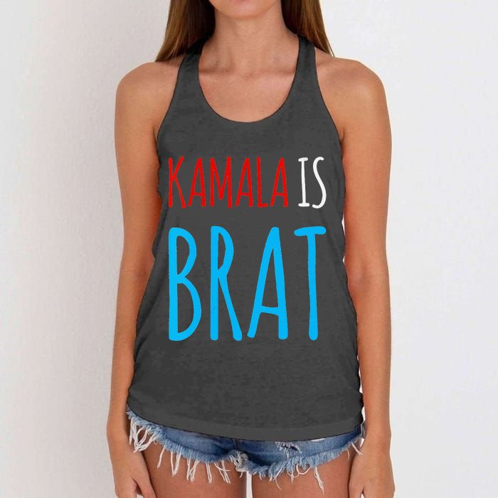 Kamala Is Brat V Neck Women's Knotted Racerback Tank