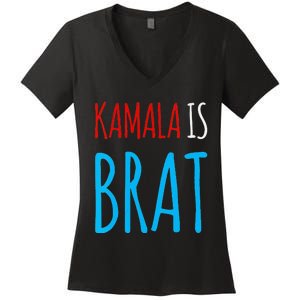 Kamala Is Brat V Neck Women's V-Neck T-Shirt