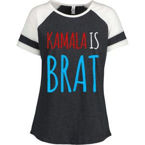 Kamala Is Brat V Neck Enza Ladies Jersey Colorblock Tee