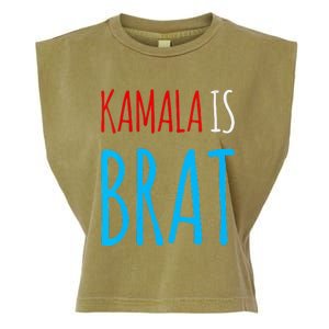 Kamala Is Brat V Neck Garment-Dyed Women's Muscle Tee