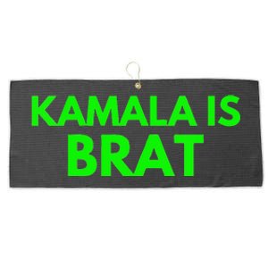 Kamala Is Brat V Neck Large Microfiber Waffle Golf Towel