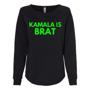 Kamala Is Brat V Neck Womens California Wash Sweatshirt