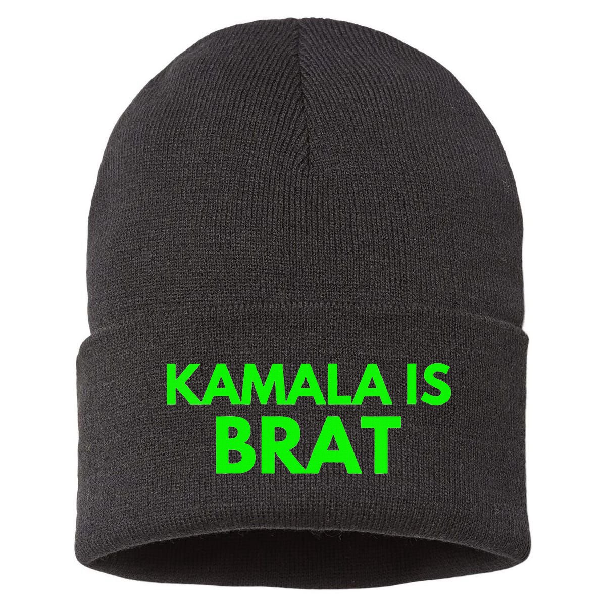 Kamala Is Brat V Neck Sustainable Knit Beanie