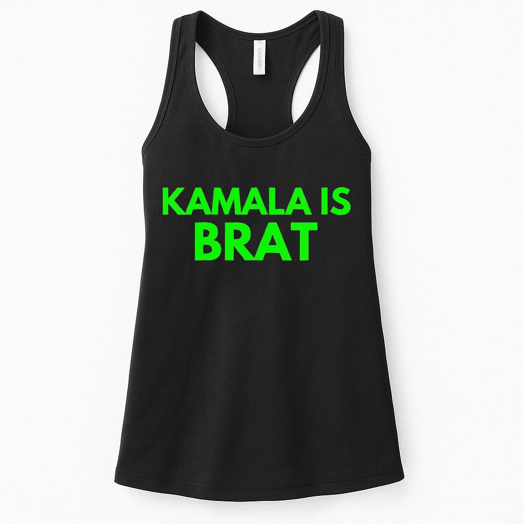 Kamala Is Brat V Neck Womens Tank Top