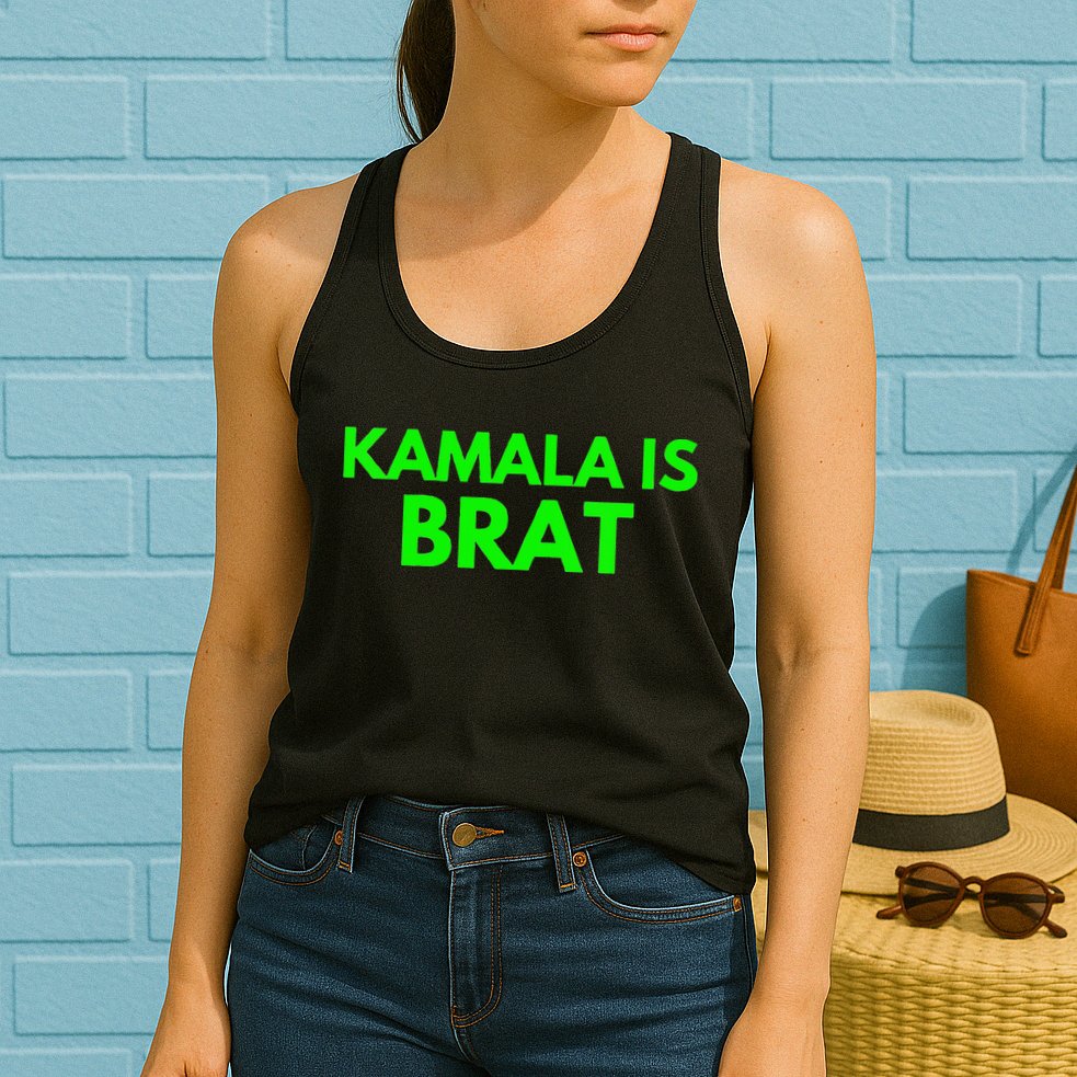 Kamala Is Brat V Neck Womens Tank Top