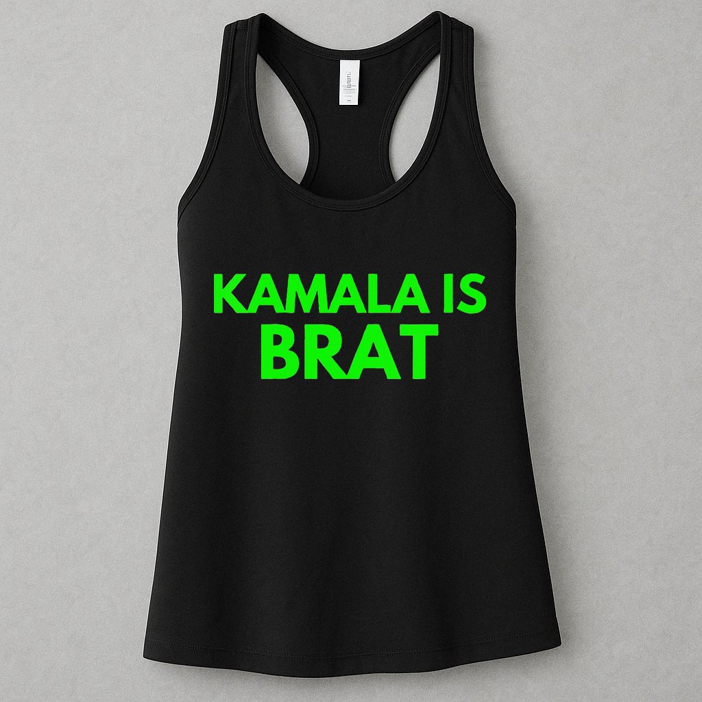 Kamala Is Brat V Neck Womens Tank Top