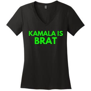 Kamala Is Brat V Neck Women's V-Neck T-Shirt