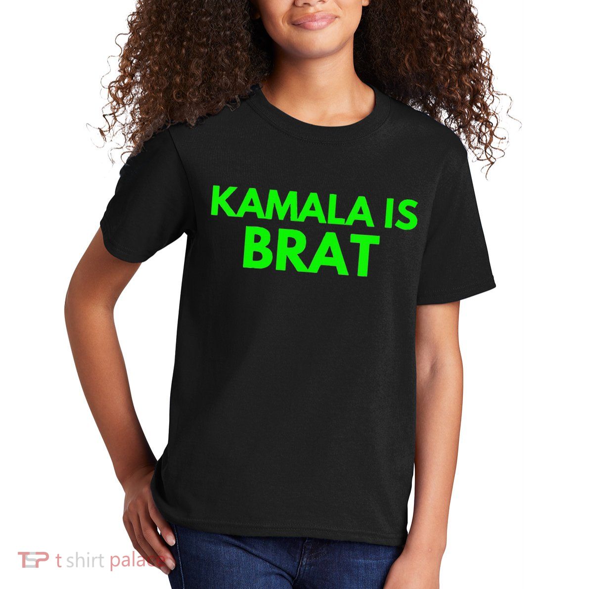 Kamala Is Brat V Neck Kids T-Shirt