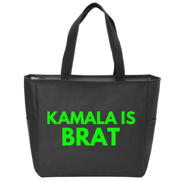 Kamala Is Brat V Neck Zip Tote Bag