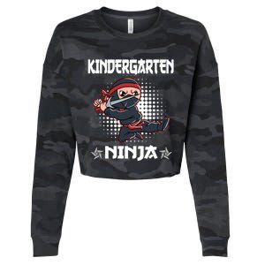 Kindergarten I Come Ninja Fighter Kindergarten Cool Gift Cropped Pullover Crew