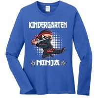 Kindergarten I Come Ninja Fighter Kindergarten Cool Gift Ladies Long Sleeve Shirt