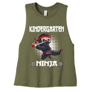 Kindergarten I Come Ninja Fighter Kindergarten Cool Gift Women's Racerback Cropped Tank