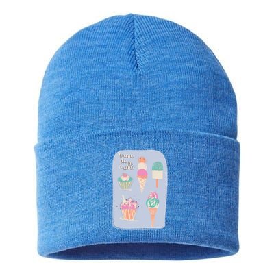 Kawaii Ice Cream Summer Vacay Party Beach Vibes Funny Funny Gift Cute Gift Sustainable Knit Beanie