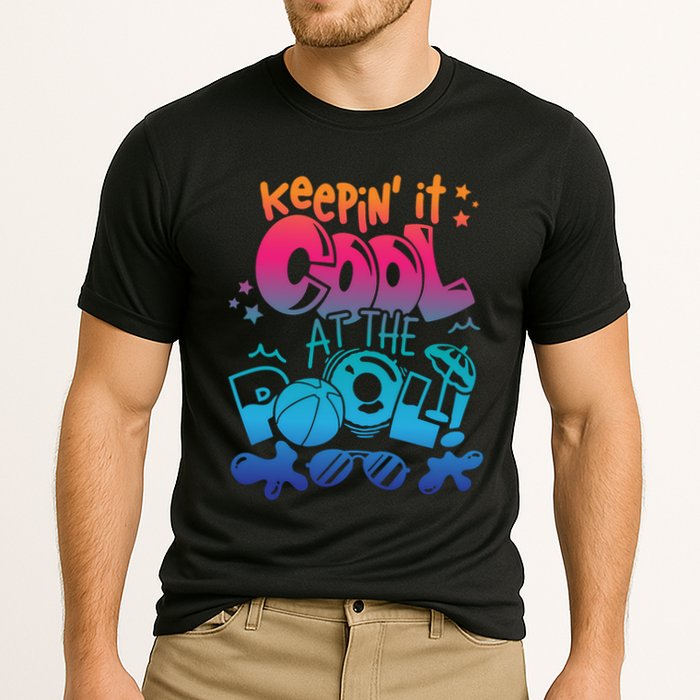 Keepin It Cool In The Pool Summer Vibes Matching Family Gift Performance Shirt