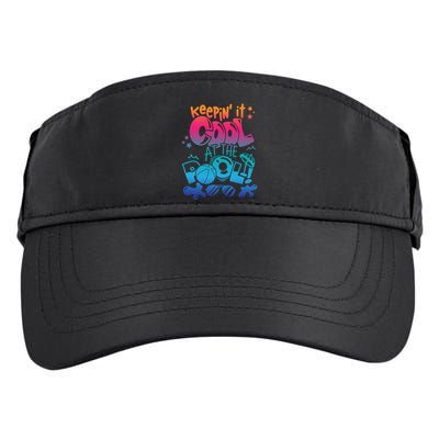 Keepin It Cool In The Pool Summer Vibes Matching Family Gift Adult Drive Performance Visor
