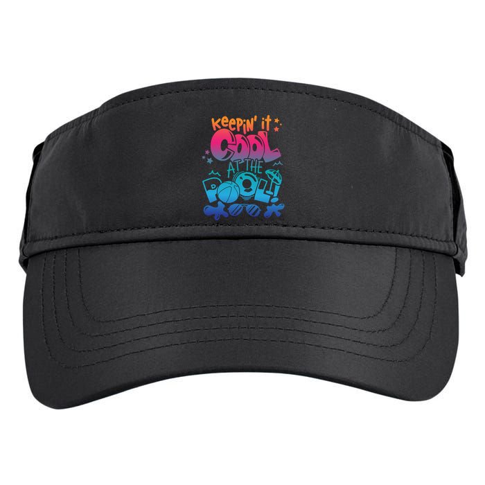 Keepin It Cool In The Pool Summer Vibes Matching Family Gift Adult Drive Performance Visor