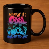 Keepin It Cool In The Pool Summer Vibes Matching Family Gift 11oz C Handle Ceramic Mug