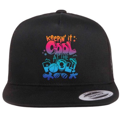 Keepin It Cool In The Pool Summer Vibes Matching Family Gift Flatbill Hat