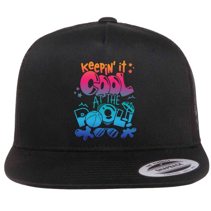Keepin It Cool In The Pool Summer Vibes Matching Family Gift Flatbill Hat
