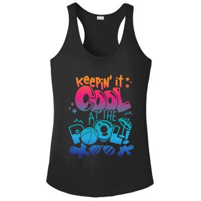 Keepin It Cool In The Pool Summer Vibes Matching Family Gift Ladies PosiCharge Competitor Racerback Tank