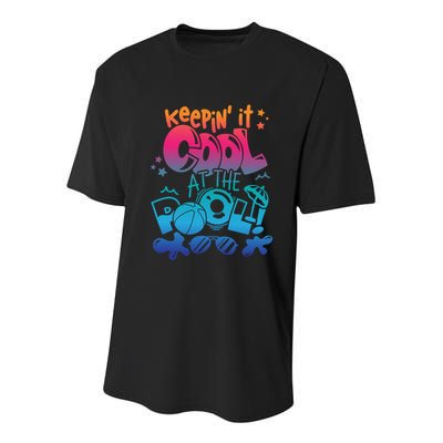 Keepin It Cool In The Pool Summer Vibes Matching Family Gift Youth Performance Sprint T-Shirt