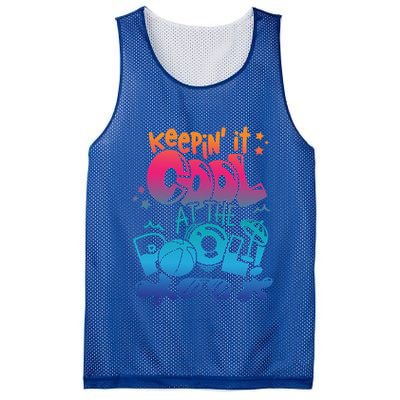 Keepin It Cool In The Pool Summer Vibes Matching Family Gift Mesh Reversible Basketball Jersey Tank