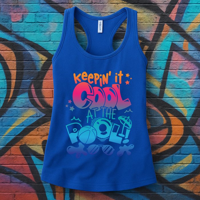 Keepin It Cool In The Pool Summer Vibes Matching Family Gift Womens Tank Top