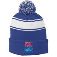 Keepin It Cool In The Pool Summer Vibes Matching Family Gift Stripe Pom Pom Beanie
