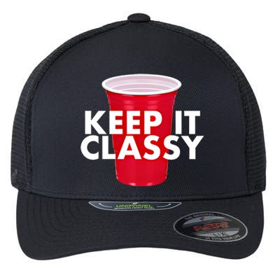 Keep It Classy Cute Gift Red Cup Party Beer Ing College Novelty Gift Flexfit Unipanel Trucker Cap