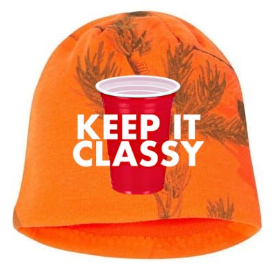 Keep It Classy Cute Gift Red Cup Party Beer Ing College Novelty Gift Kati - Camo Knit Beanie