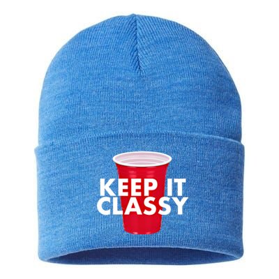 Keep It Classy Cute Gift Red Cup Party Beer Ing College Novelty Gift Sustainable Knit Beanie